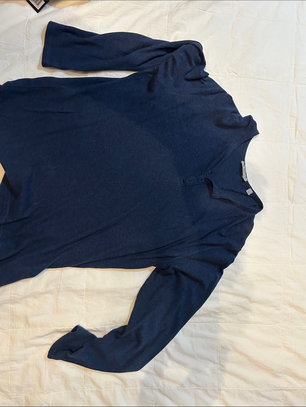 Classic Navy Long-Sleeve Henley Top - Men
